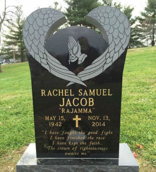 black marble headstone