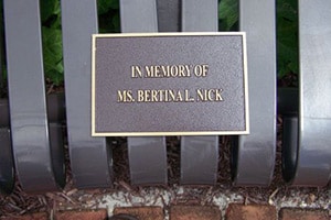 Metal Plaques and Brick Lettering in Maryland by Merkle Monuments